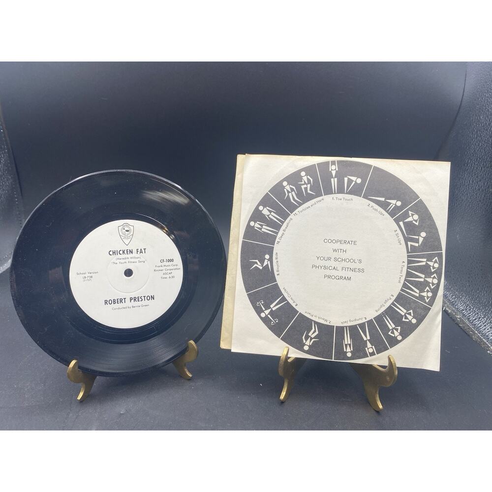CHICKEN FAT The Youth Fitness Song 1962 ROBERT PRESTON 7” Vinyl Record w Program